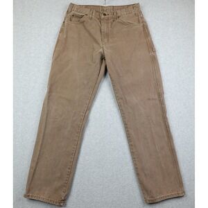 Dickies Relaxed Fit Carpenter Pants Mens 33x32 Brown Cotton Canvas Utility Work